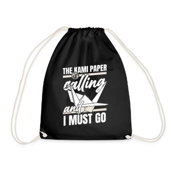Le papier Kami appelle la grue en papier hibou pliante - Sac de sport léger - noir - Devant