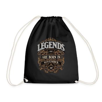 1992 Novembre Naissance Anniversaire Année de naissance - Sac de sport léger - noir - Devant