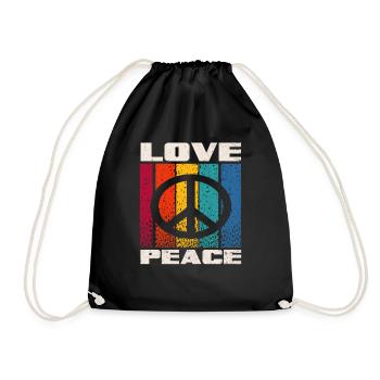 Amour Paix Arc-en-ciel Vintage - Sac de sport léger - noir - Devant