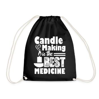Candle Making Is The Best Medicine - Drawstring Bag - black - Front