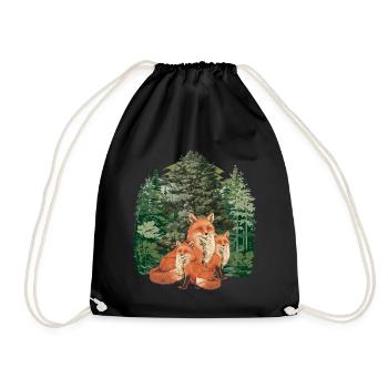 Forêt Animaux de la forêt Habitants de la forêt Renard Renards Nature - Sac de sport léger - noir - Devant