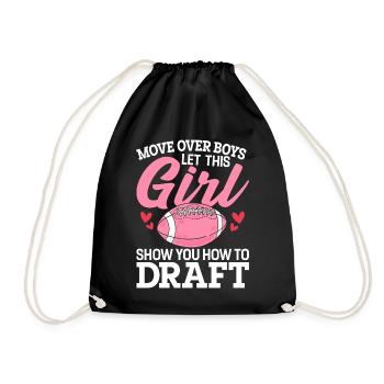 Move Over Boys Let This Girl Show You How to - Drawstring Bag - black - Front