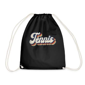 Funny Tennis Player Racket Retro - Turnbeutel - Schwarz - Vorne