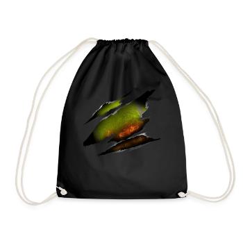 Drôle de joueur de tennis raquette feu - Sac de sport léger - noir - Devant