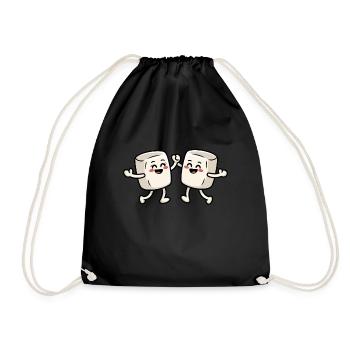 Dancing Marshmallow - Drawstring Bag - black - Front