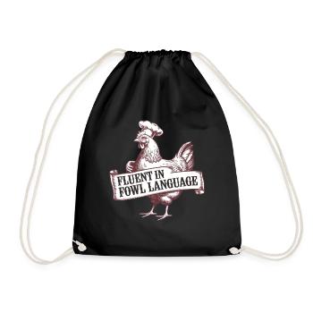 Funny Chicken Saying - Drawstring Bag - black - Front