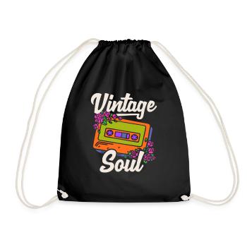 Vintage Hippie Cassette 70's Soul Floral Hippie - Sac de sport léger - noir - Devant