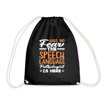 Don't worry, the speech therapist is there - Drawstring Bag - black - Front