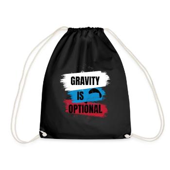 Gravity Is Optional – Paragliding Freedom - Turnbeutel - Schwarz - Vorne
