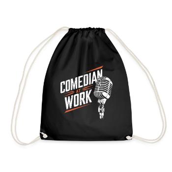 Comedian at work Microphone Stand up comedy - Drawstring Bag - black - Front