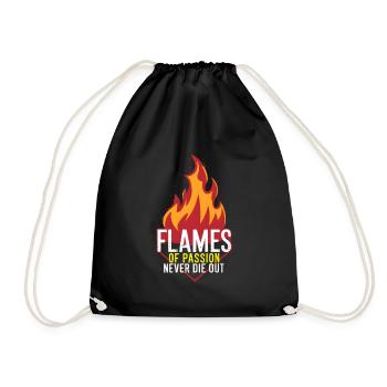 Flames of passion never die out Fire Burn - Drawstring Bag - black - Front