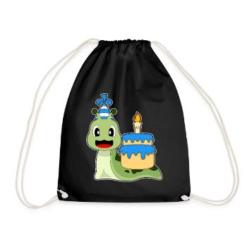 Gâteau d’anniversaire d’escargot - Sac de sport léger - noir - Devant