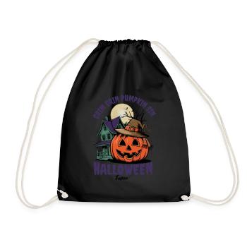 Grinning Pumpkin Halloween Outfit Women - Drawstring Bag - black - Front