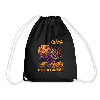 Naughty Witch Outfit Women's Halloween - Drawstring Bag - black - Front