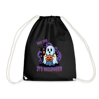 Cute Ghosts Halloween Outfit Women - Drawstring Bag - black - Front