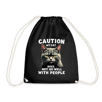 Drôle de chat Chat Propriétaire Chat de compagnie - Sac de sport léger - noir - Devant