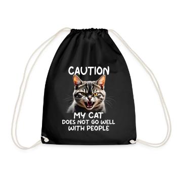 Drôle de chat Chat Propriétaire Chat de compagnie - Sac de sport léger - noir - Devant