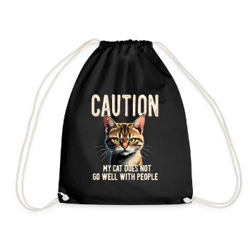 Drôle de chat Chat Propriétaire Chat de compagnie - Sac de sport léger - noir - Devant