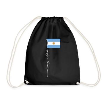 Argentinien Geschenk Argentina Argentine Flagge - Turnbeutel - Schwarz - Vorne