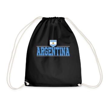 Argentinien Geschenk Argentina Argentine Flagge - Turnbeutel - Schwarz - Vorne