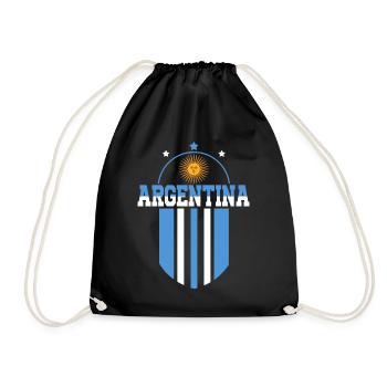 Argentinien Geschenk Argentina Argentine Flagge - Turnbeutel - Schwarz - Vorne