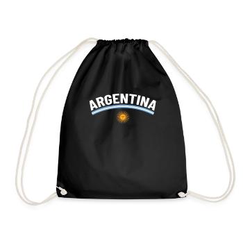 Argentinien Geschenk Argentina Argentine Flagge - Turnbeutel - Schwarz - Vorne