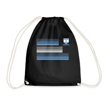 Argentinien Geschenk Argentina Argentine Flagge - Turnbeutel - Schwarz - Vorne