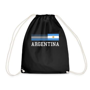 Argentinien Geschenk Argentina Argentine Flagge - Turnbeutel - Schwarz - Vorne