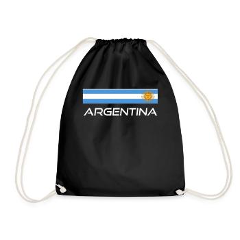 Argentinien Geschenk Argentina Argentine Flagge - Turnbeutel - Schwarz - Vorne