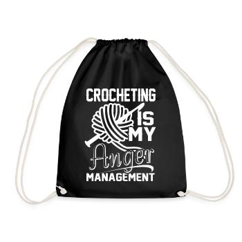 Crocheting Is My Anger Management - Drawstring Bag - black - Front