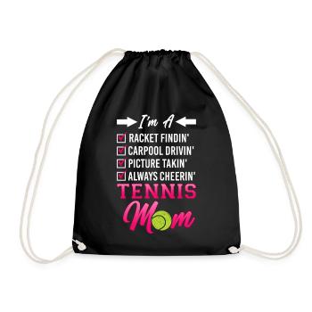 Funny Tennis Player Racket Mom I'm - Turnbeutel - Schwarz - Vorne