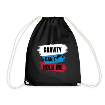 Gravity Can't Hold Me – Paragliding Design - Drawstring Bag - black - Front