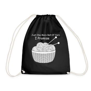 Just one more ball of yarn I promise - Crochet Lov - Drawstring Bag - black - Front