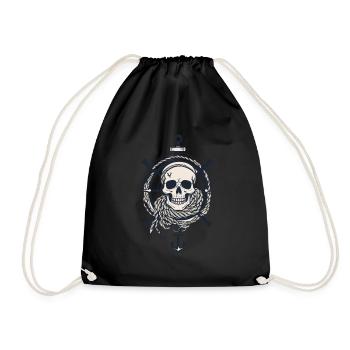 Pirate Flags Skull Jolly Roger Pirate Costume - Drawstring Bag - black - Front