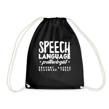 Speech Language Pathologist Prävent Assess - Drawstring Bag - black - Front