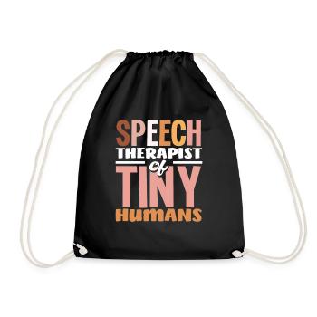Speech therapist for little people Humor - Drawstring Bag - black - Front
