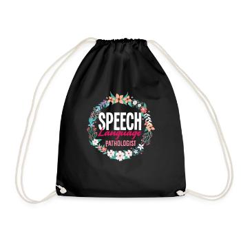 Speech Language Pathologist Blumenkranz - Turnbeutel - Schwarz - Vorne