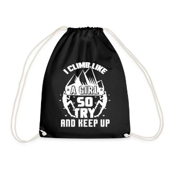 Climbing I Climb Like A Girl - Drawstring Bag - black - Front