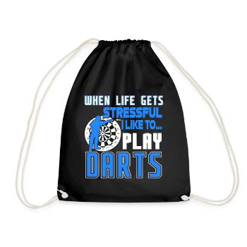 Darts I Like To Play Darts - Drawstring Bag - black - Front