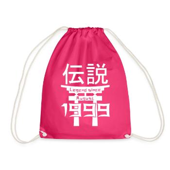 Legend since August 1999 Geburtstag Geschenk - Turnbeutel - Fuchsia - Vorne