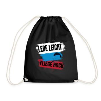 Live light, fly high - Drawstring Bag - black - Front