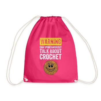 Warning can spontaneously talk about Crochet - Turnbeutel - Fuchsia - Vorne