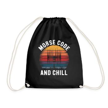 Morse Code And Chill Amateuer Radio Operater Ham - Turnbeutel - Schwarz - Vorne