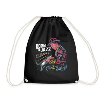 Born To Jazz: Masterful Piano Art - Drawstring Bag - black - Front
