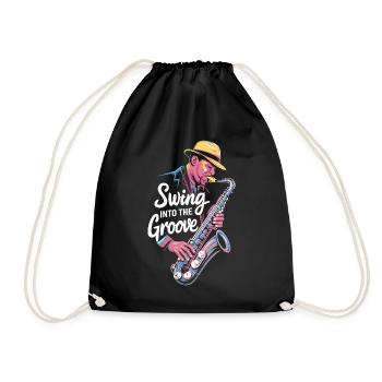 Swing Into The Groove Jazz Saxophon - Turnbeutel - Schwarz - Vorne