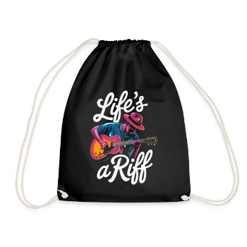 Jazz: Life's A Riff Mit Gitarre - Turnbeutel - Schwarz - Vorne