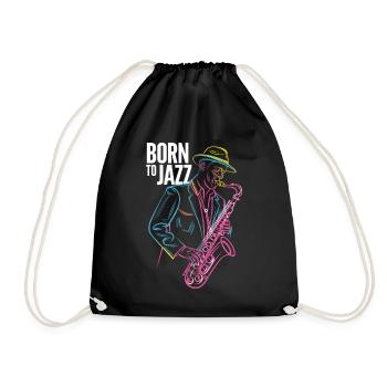 Born for Jazz & Saxophone Melodies - Drawstring Bag - black - Front