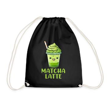 Matchaholic, matcha - Turnbeutel - Schwarz - Vorne