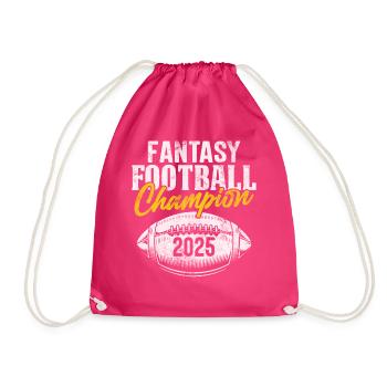 Fantasy Football Champion 2025 Kommissar Lustig - Turnbeutel - Fuchsia - Vorne