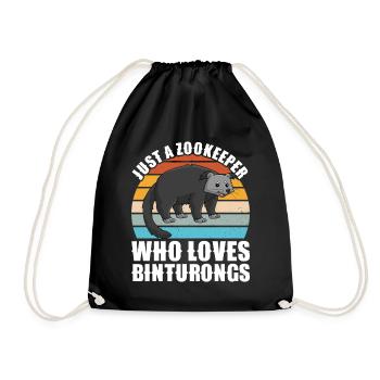 Binturong raton laveur ours rampant chat rampant - Sac de sport léger - noir - Devant